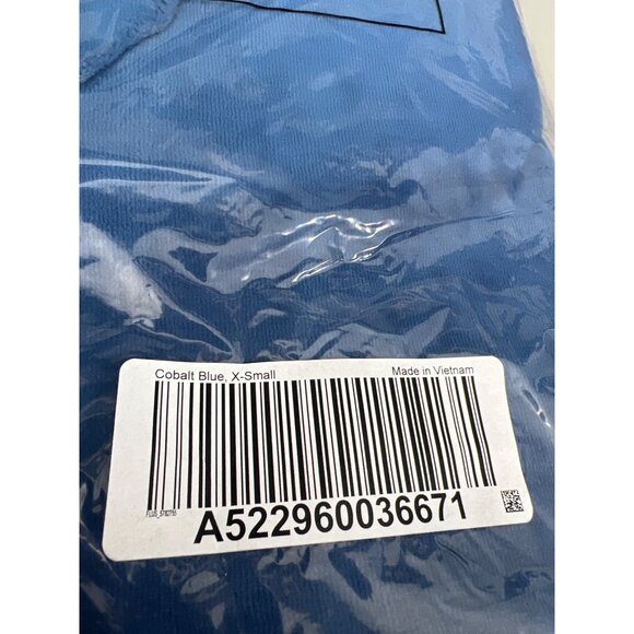 Denim and Co Regular Velour Split Banded V Neck Hi Low Tunic XS Cobalt Blue NEW - Picture 2 of 7